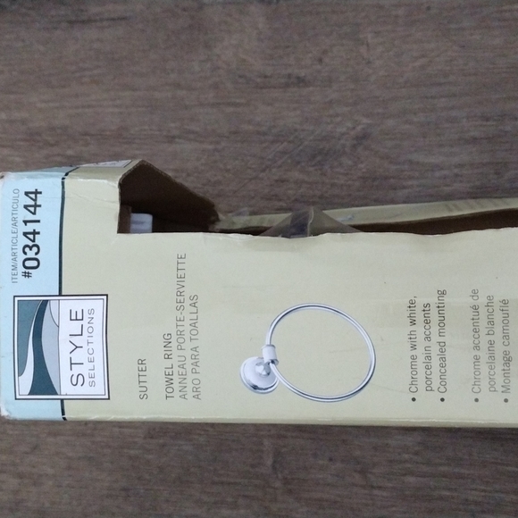 Style Selections SUTTER White and Chrome Towel Ring - Picture 3 of 4